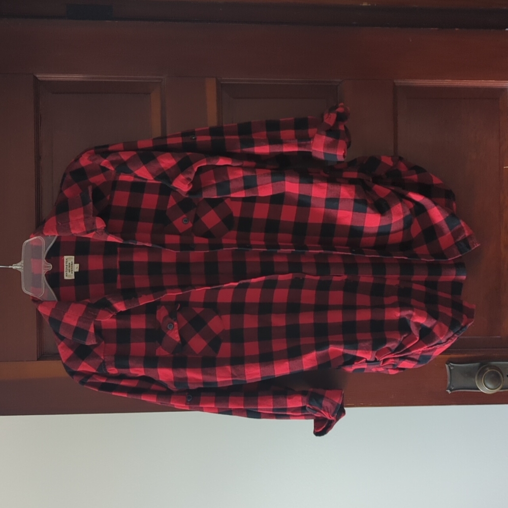 Red buffalo check flannel Large